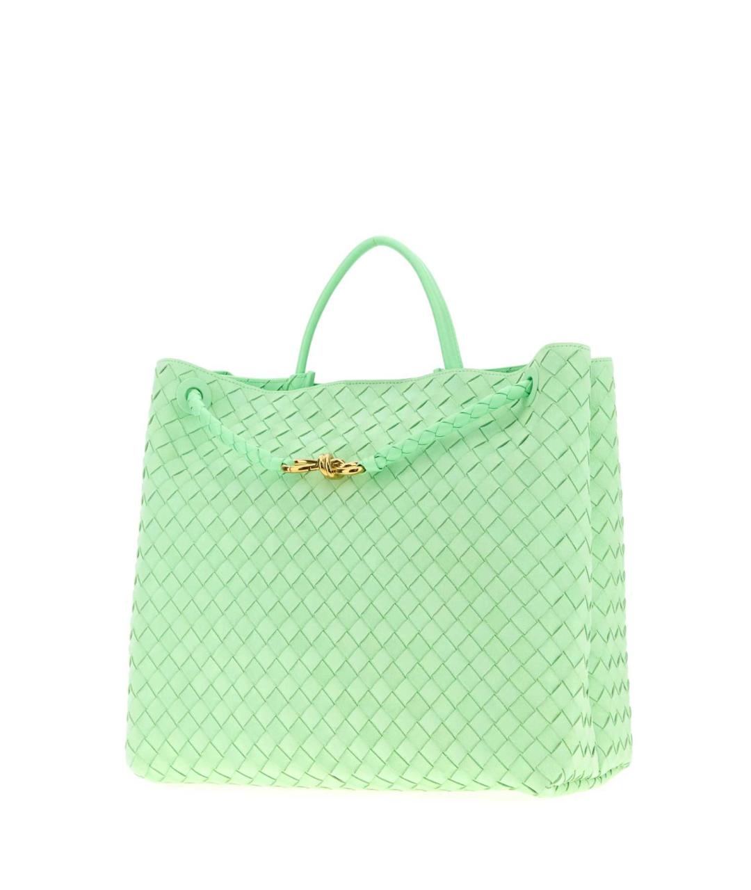 BOTTEGA VENETA Зеленая кожаная сумка тоут, фото 2