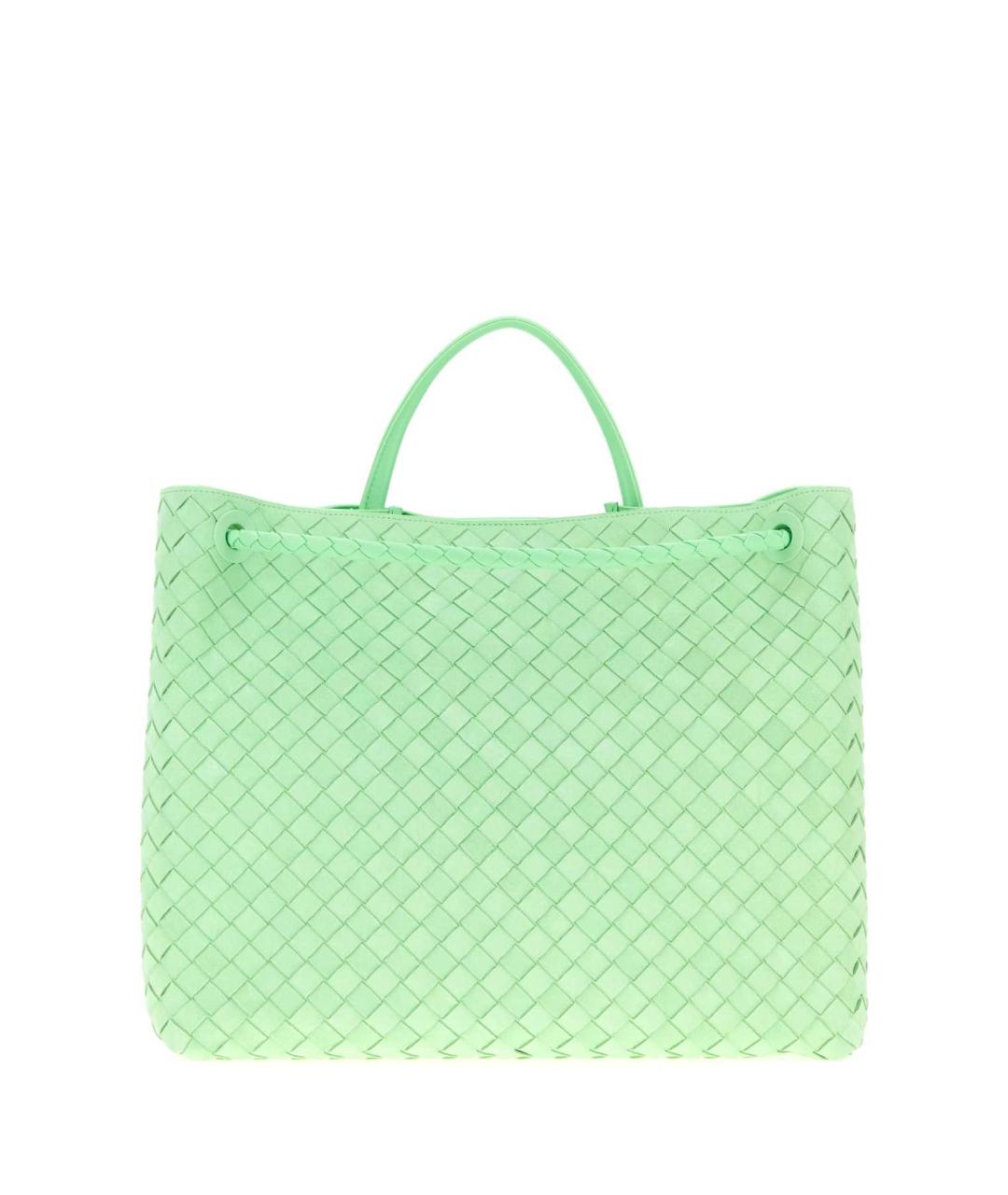 BOTTEGA VENETA Зеленая кожаная сумка тоут, фото 3