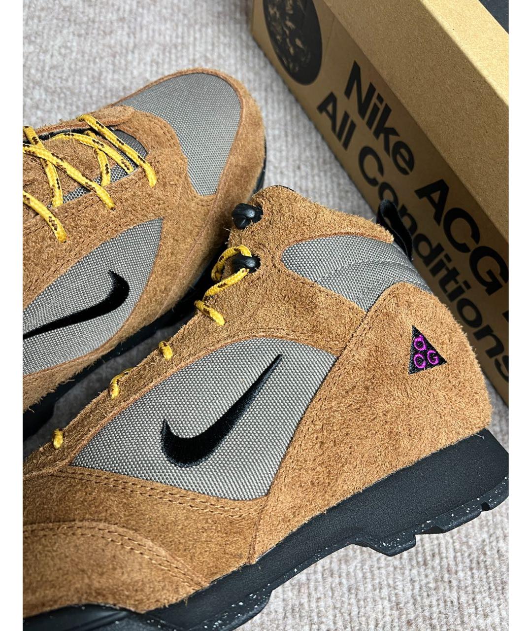 NIKE ACG Коричневые замшевые высокие ботинки, фото 6
