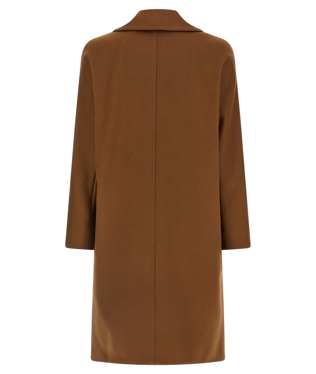 MAX MARA STUDIO Коричневое шерстяное пальто, фото 2