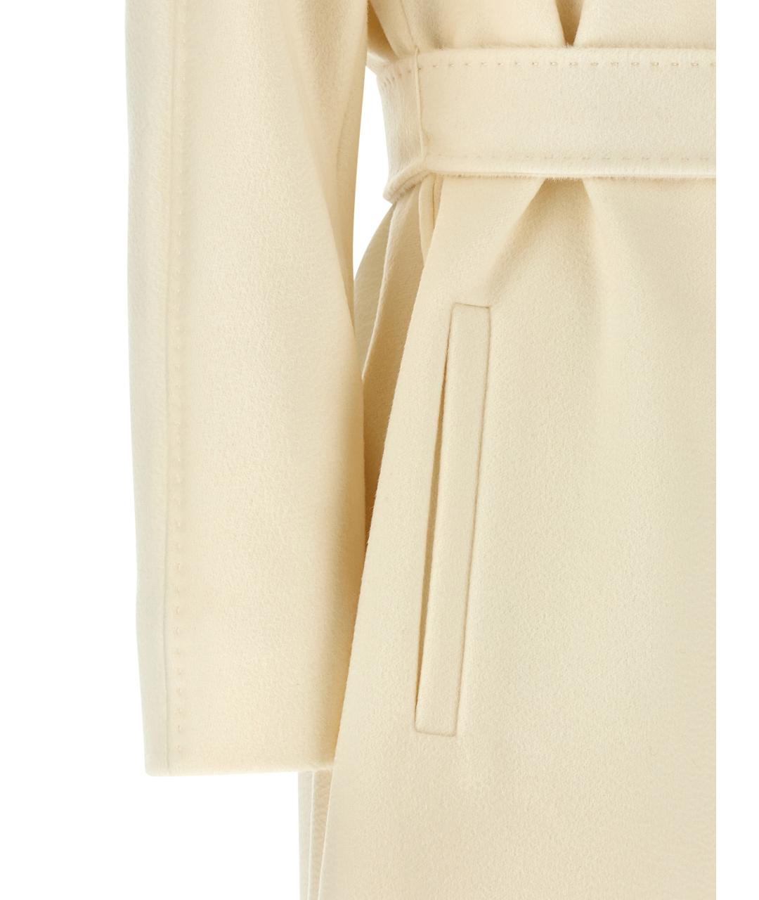 MAX MARA STUDIO Белое шерстяное пальто, фото 4