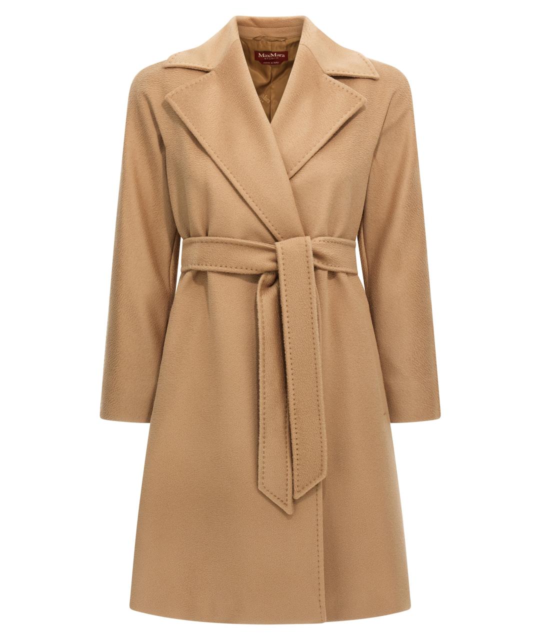 MAX MARA STUDIO Бежевое шерстяное пальто, фото 1
