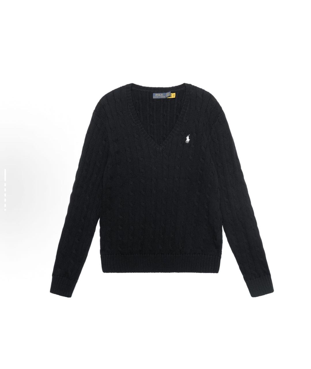 POLO RALPH LAUREN Черный хлопковый джемпер / свитер, фото 4