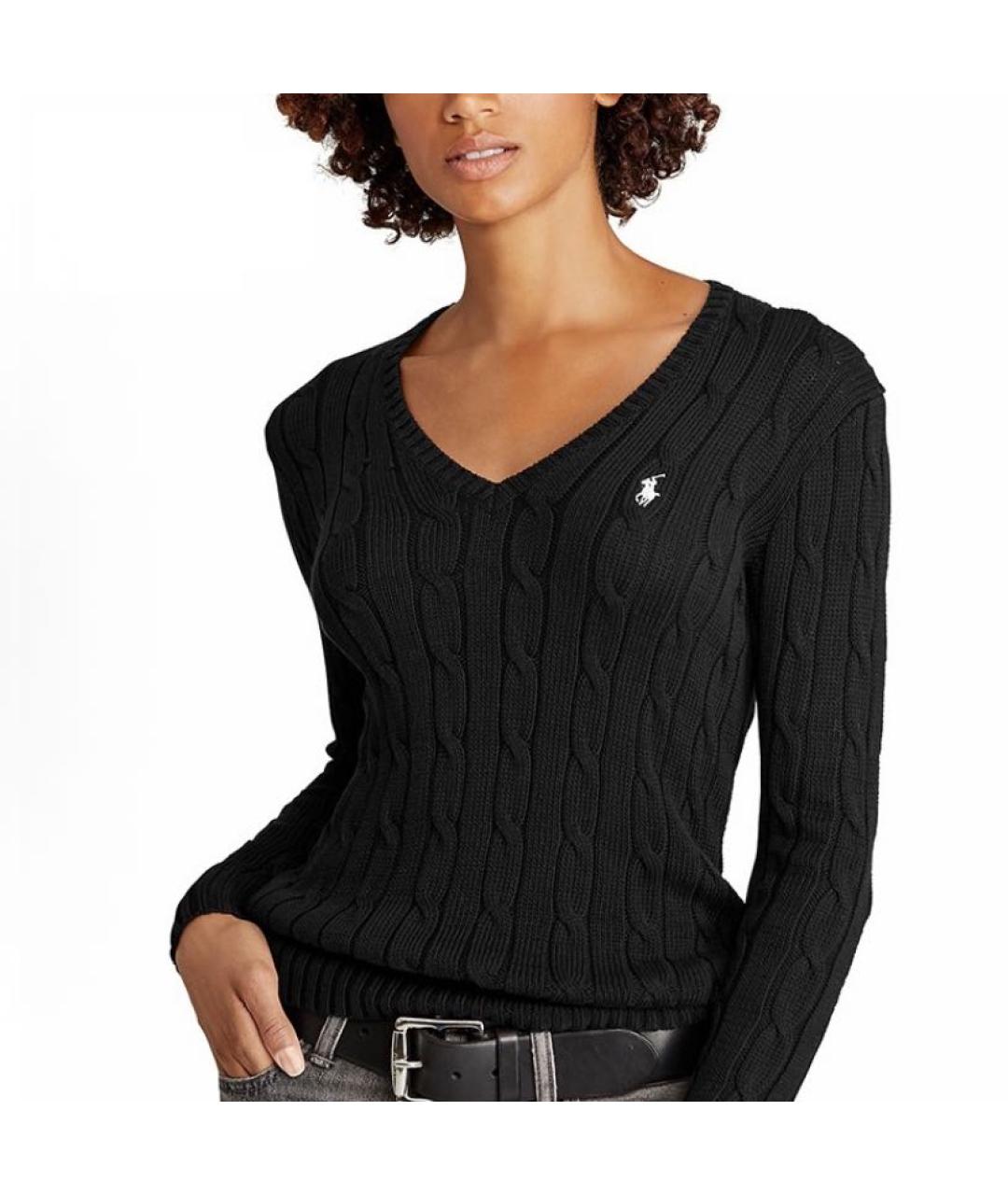 POLO RALPH LAUREN Черный хлопковый джемпер / свитер, фото 3