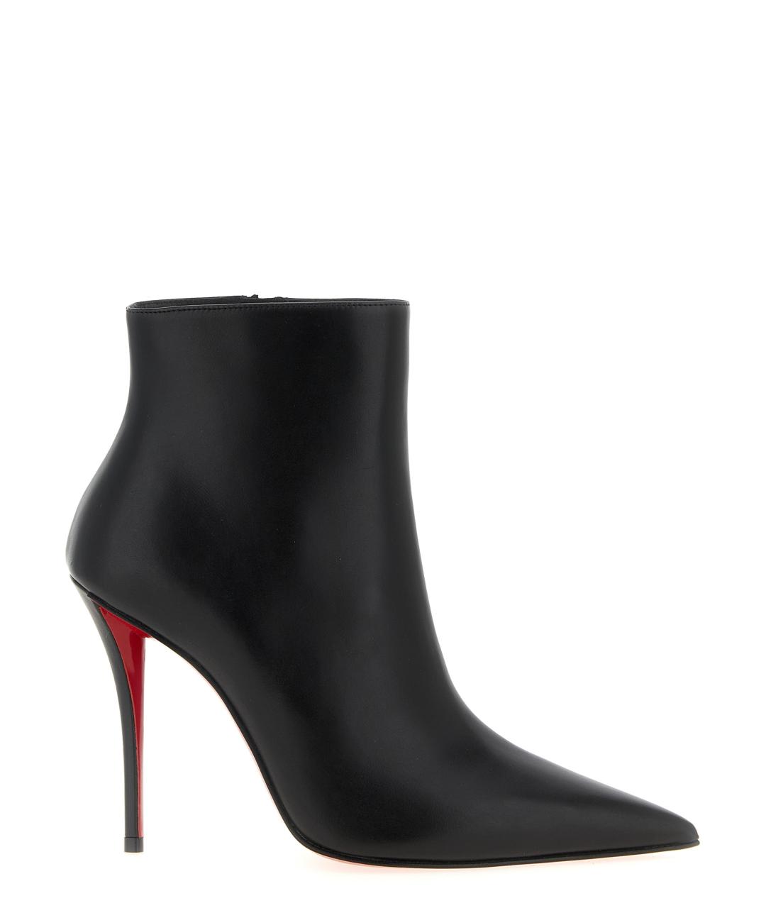 CHRISTIAN LOUBOUTIN Черные кожаные ботильоны, фото 1