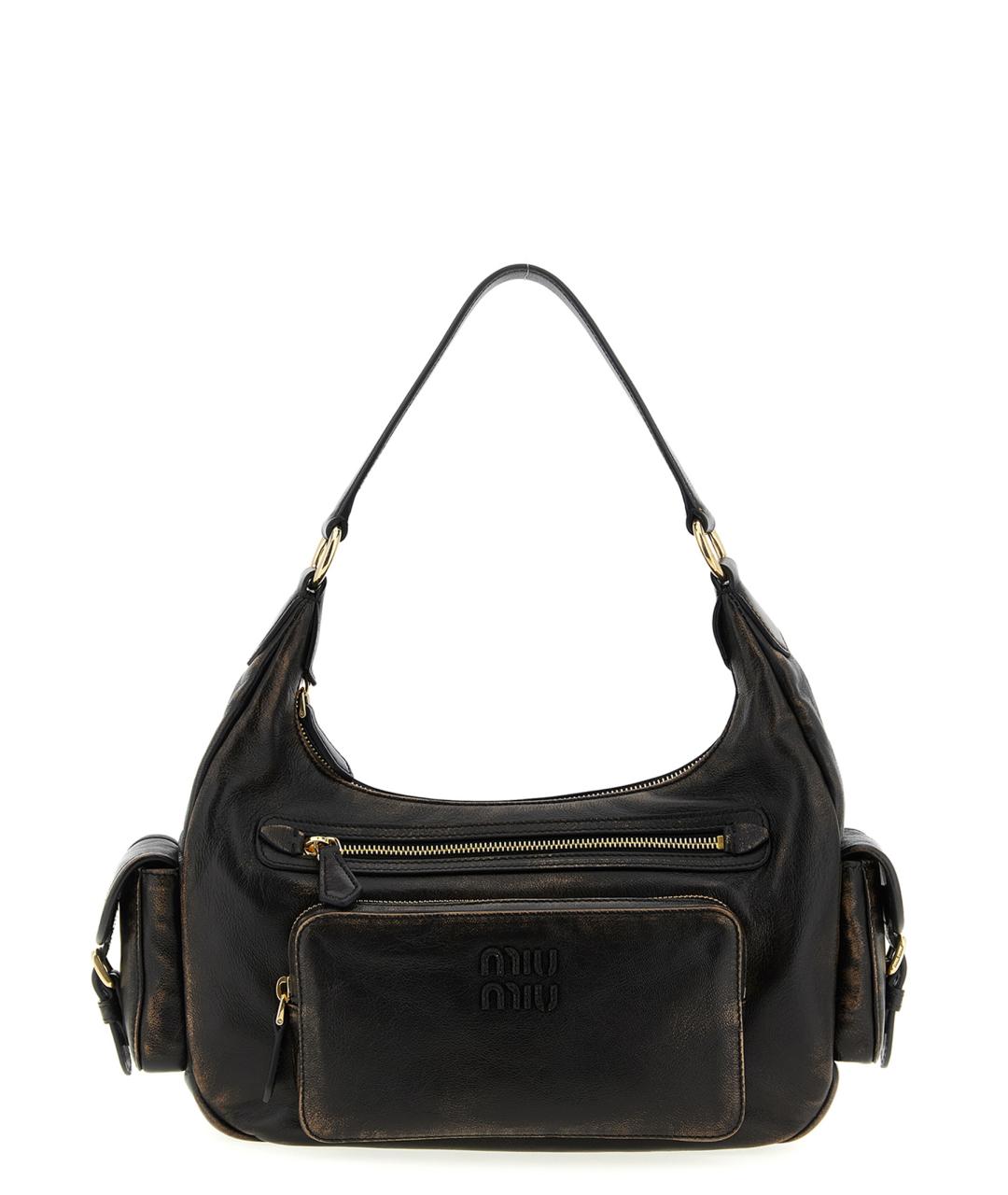 MIU MIU Коричневая кожаная сумка через плечо, фото 1