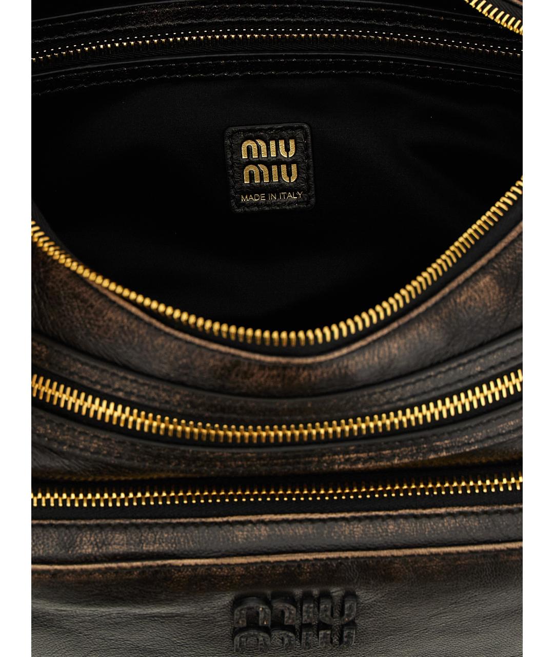 MIU MIU Коричневая кожаная сумка через плечо, фото 4