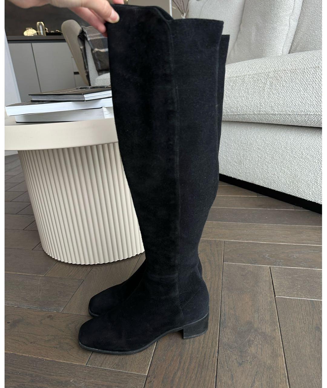 STUART WEITZMAN Черные замшевые ботфорты, фото 9