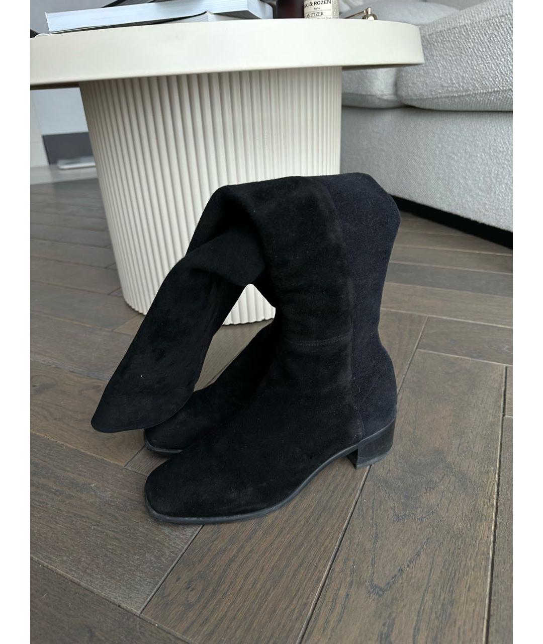 STUART WEITZMAN Черные замшевые ботфорты, фото 5