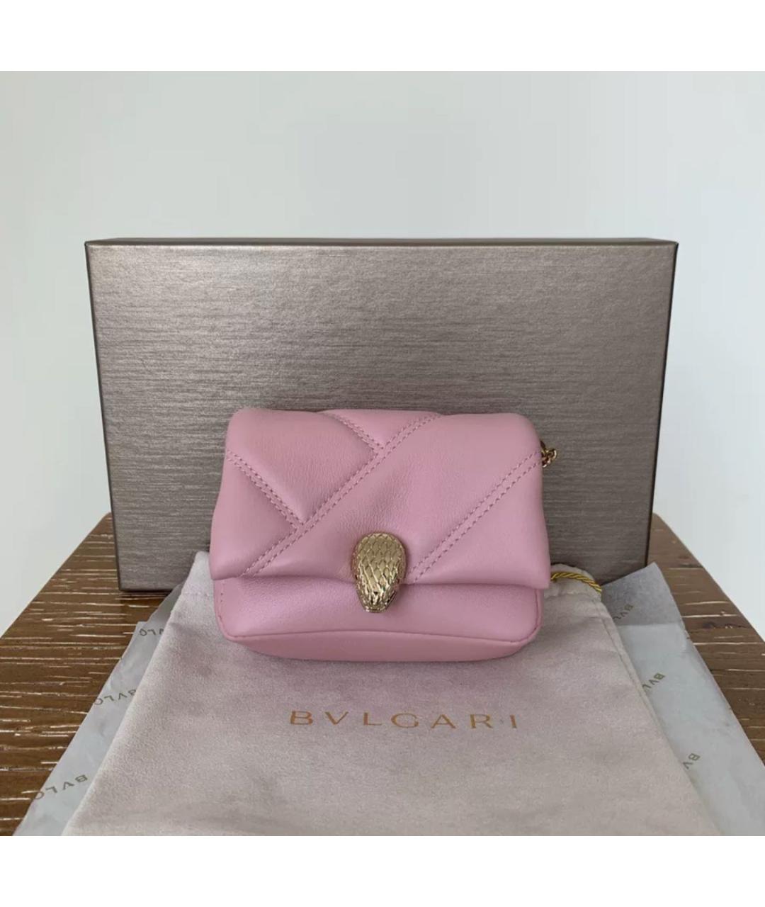 BVLGARI Розовая кожаная сумка через плечо, фото 2