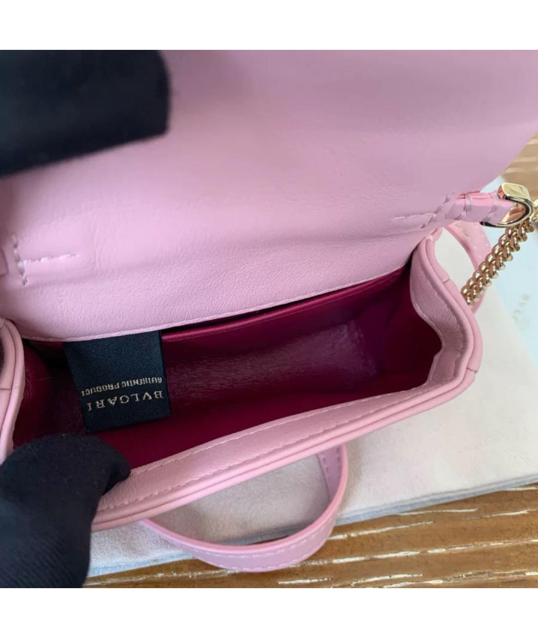 BVLGARI Розовая кожаная сумка через плечо, фото 7