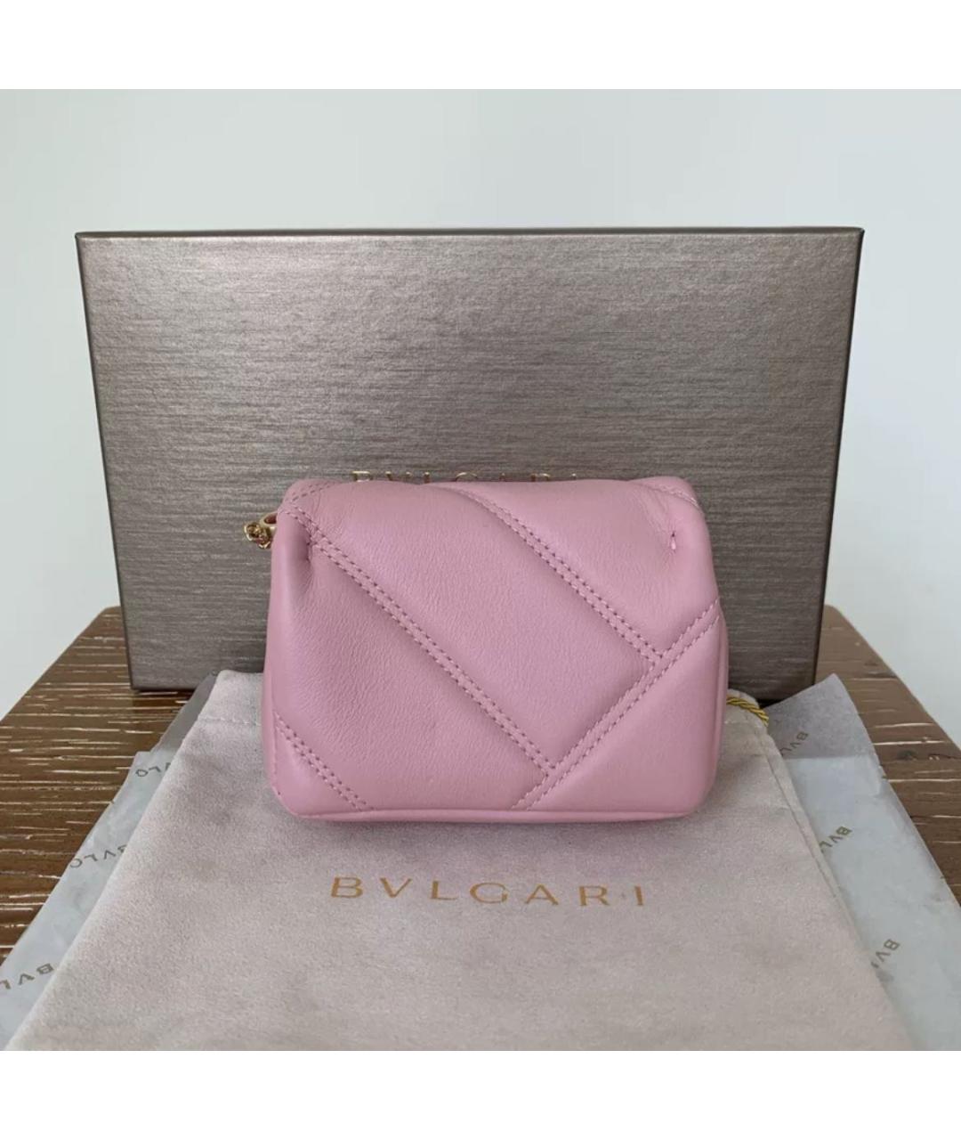 BVLGARI Розовая кожаная сумка через плечо, фото 3
