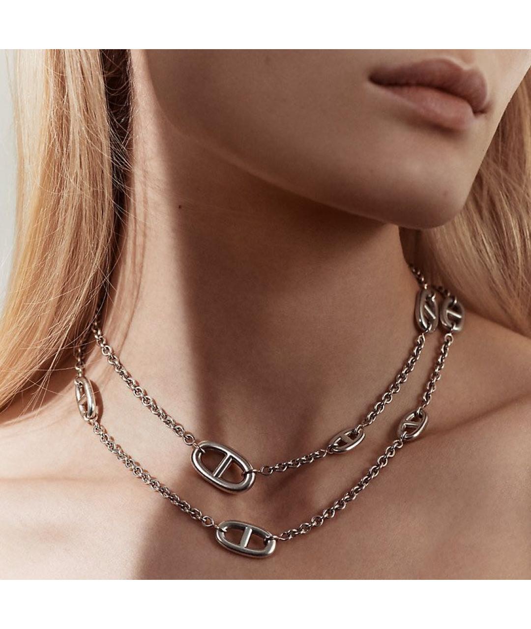 HERMES Серебряное серебряное колье, фото 4