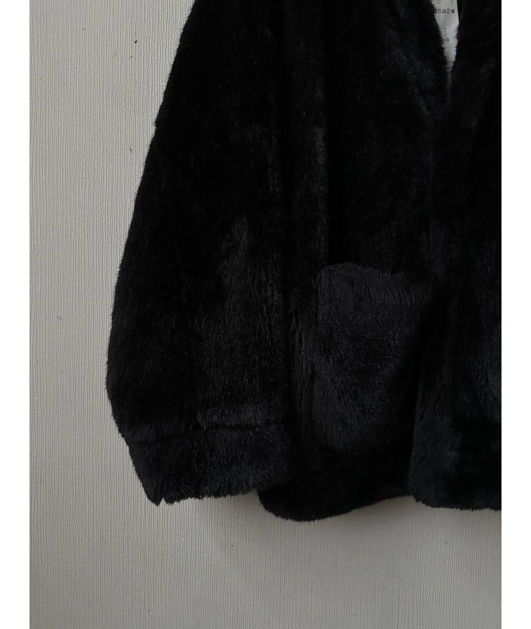 DOUBLET Черная меховая шуба, фото 4