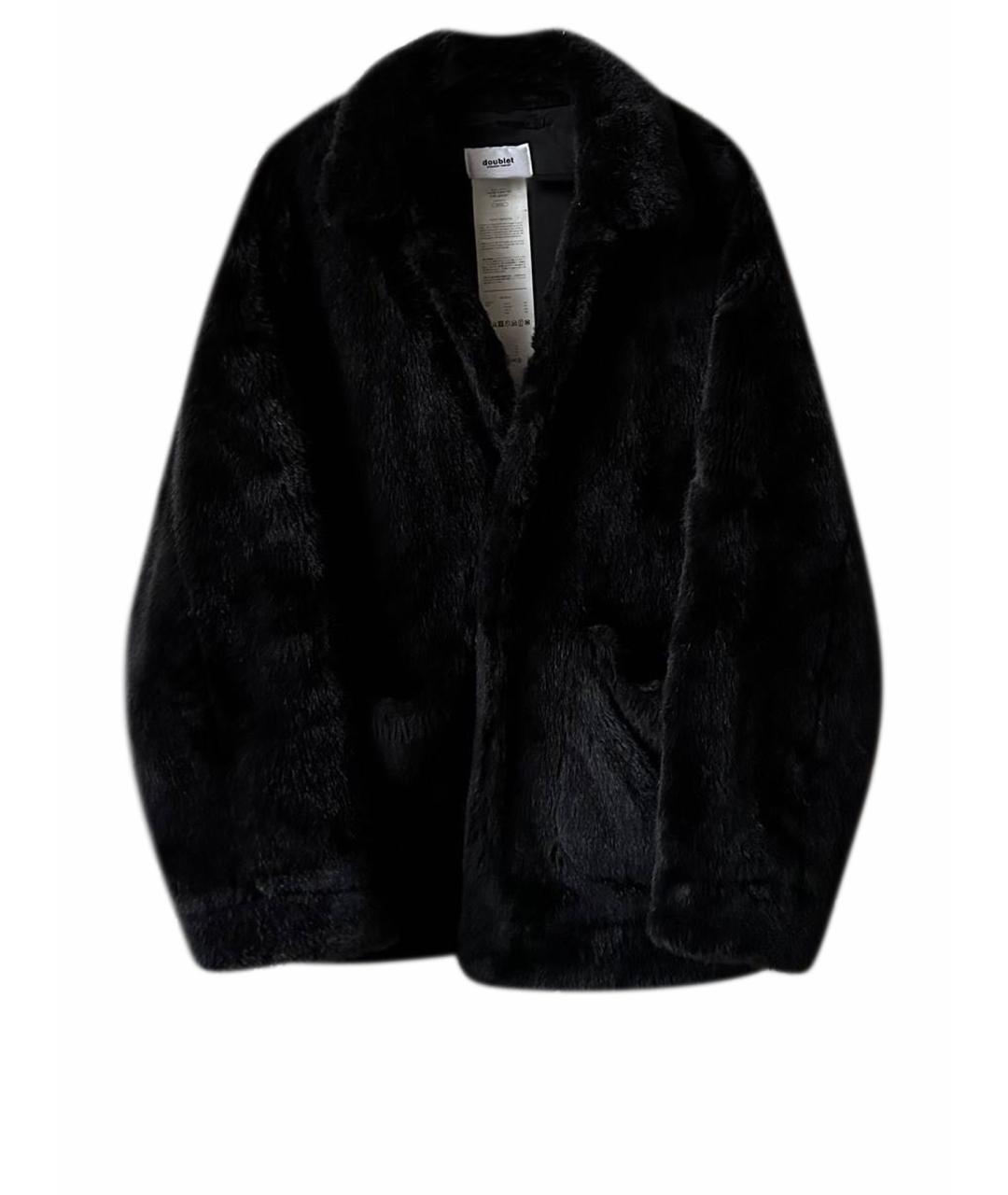 DOUBLET Черная меховая шуба, фото 1