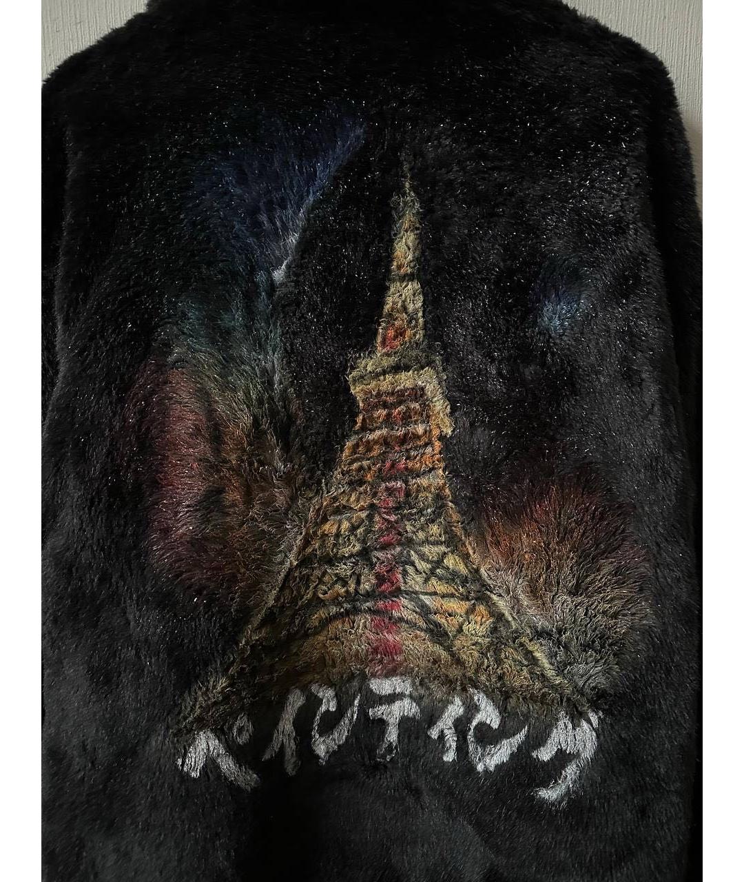 DOUBLET Черная меховая шуба, фото 3