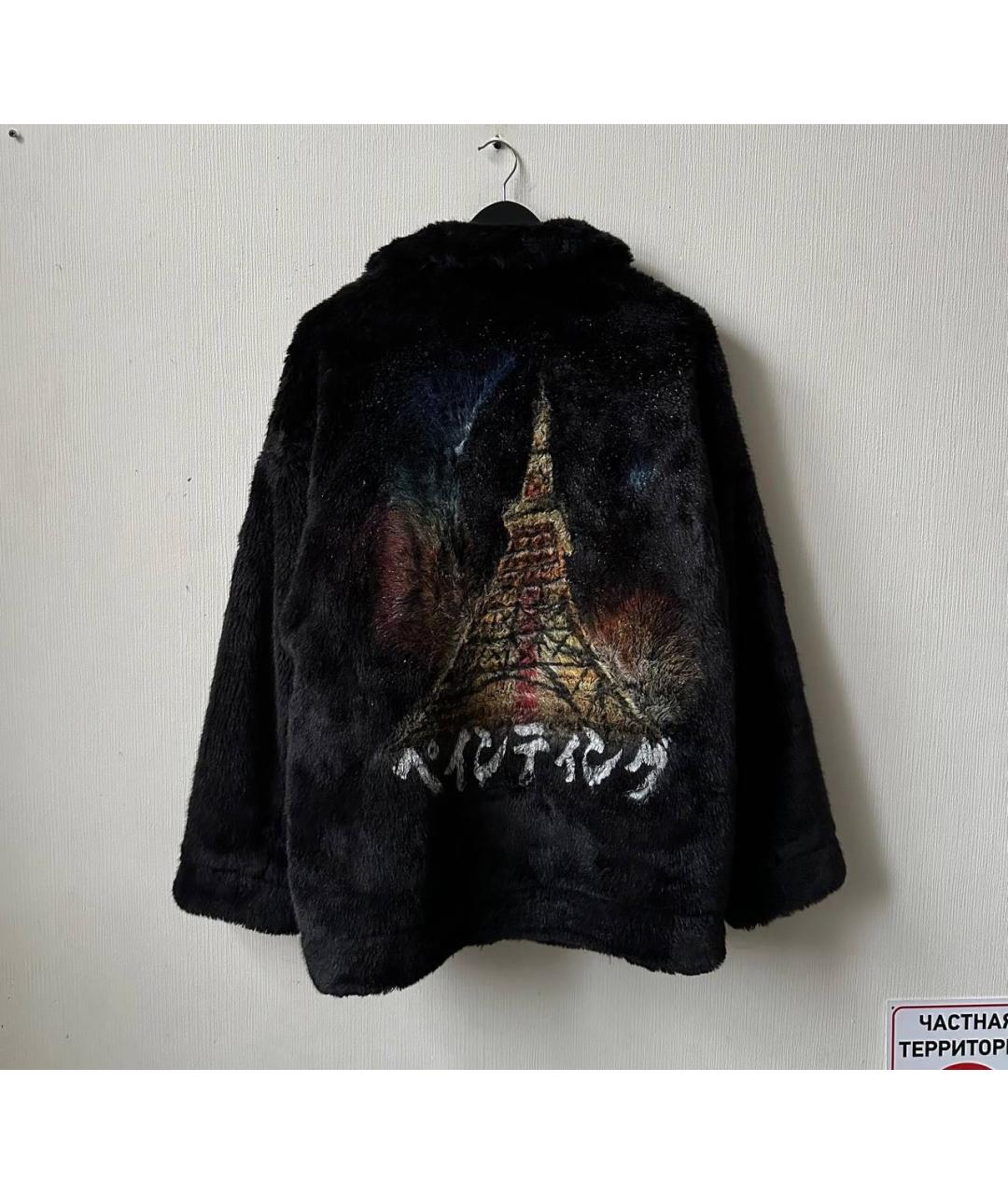DOUBLET Черная меховая шуба, фото 2
