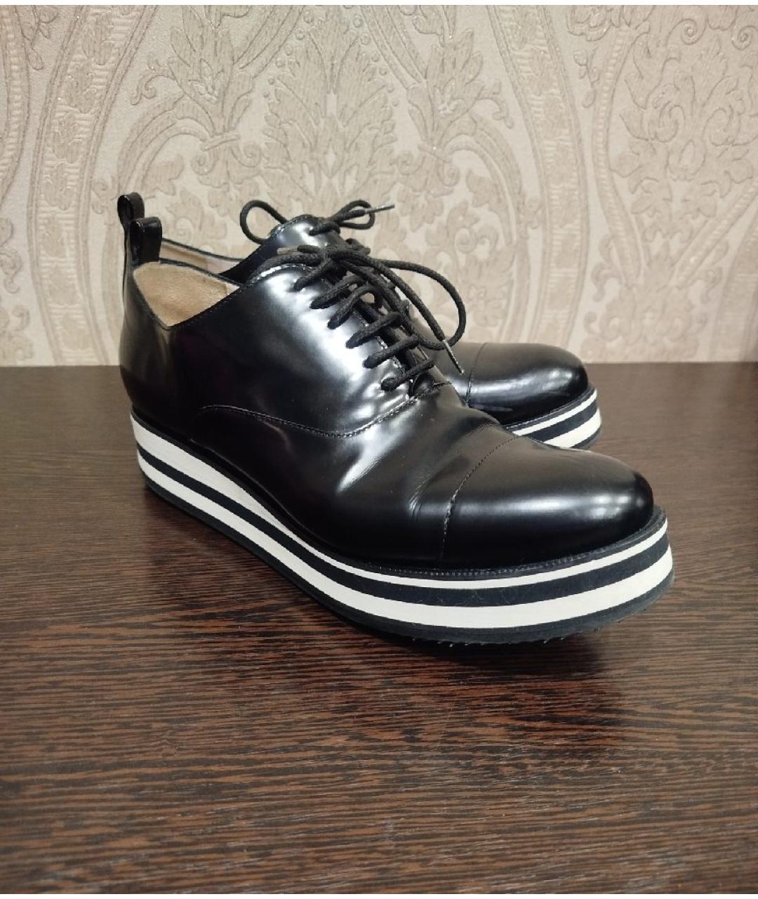 ERMANNO SCERVINO Черные кожаные брогги и оксфорды, фото 2