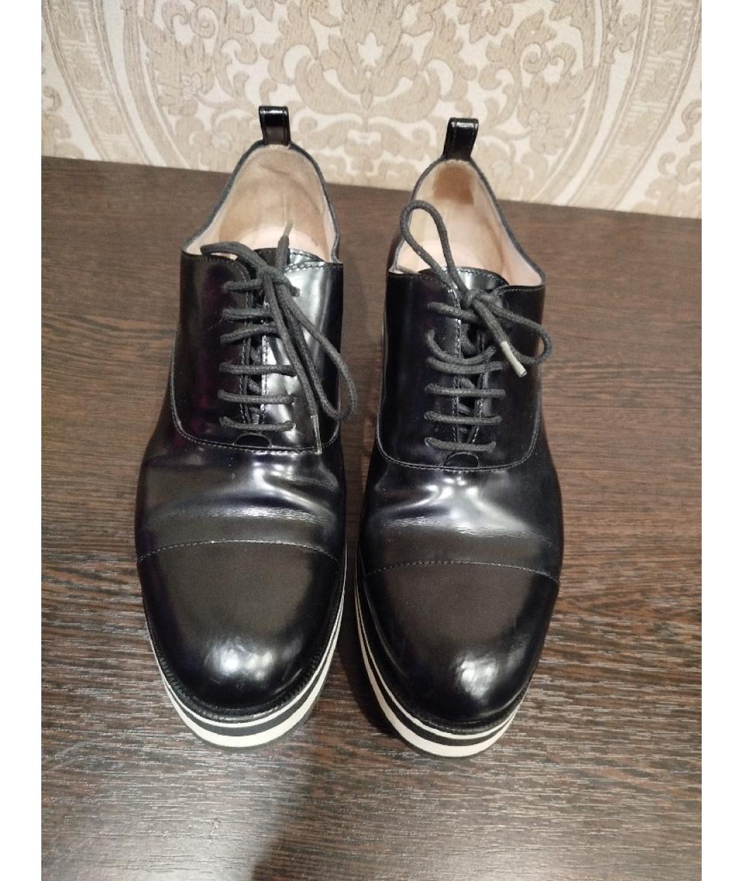ERMANNO SCERVINO Черные кожаные брогги и оксфорды, фото 3