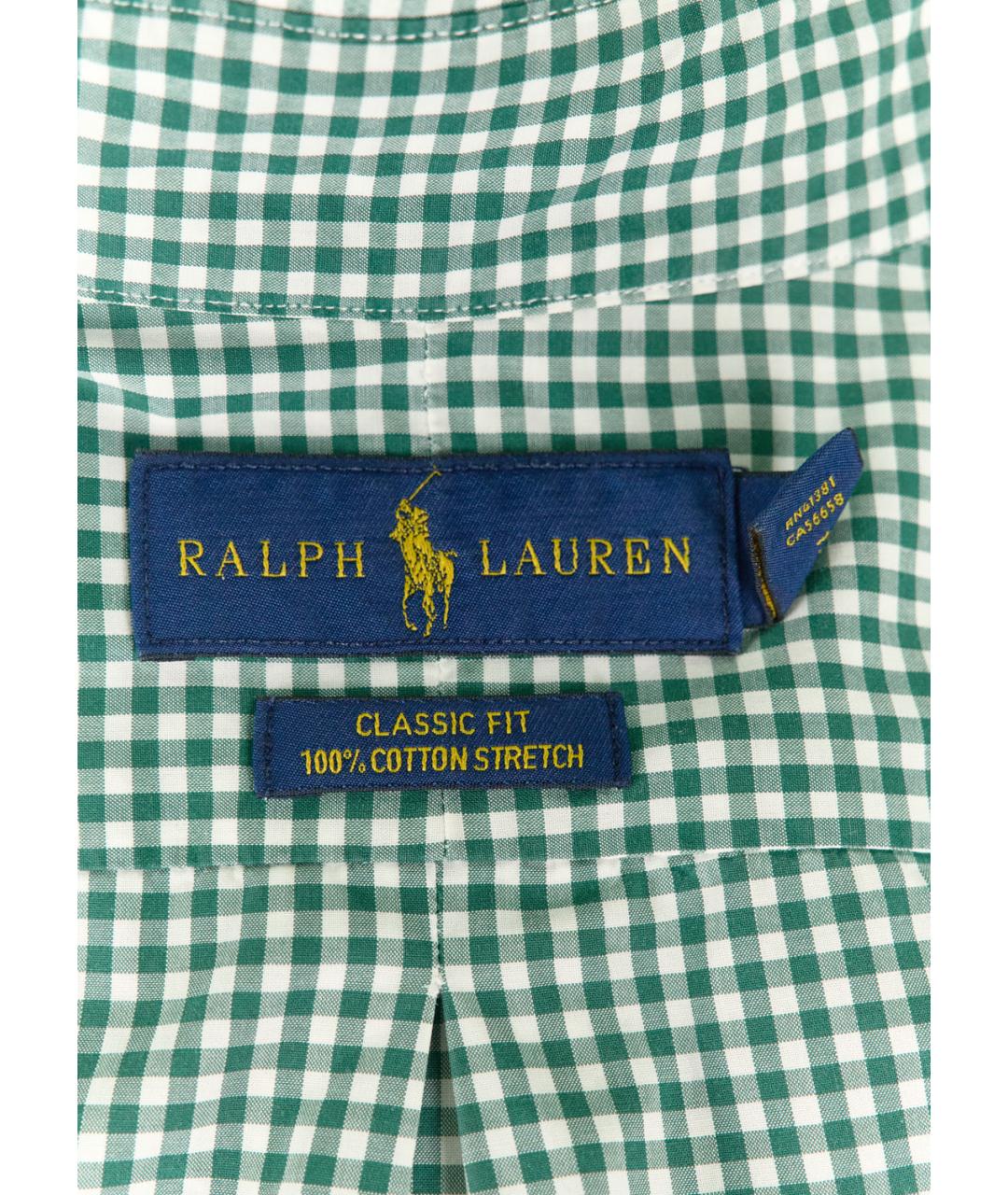 RALPH LAUREN Зеленая хлопковая кэжуал рубашка, фото 5