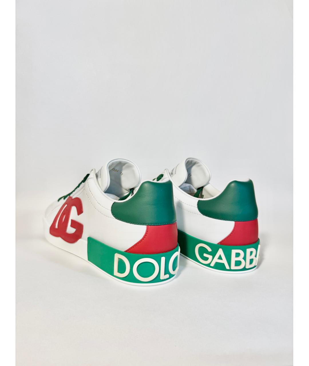 DOLCE&GABBANA Белые кожаные низкие кроссовки / кеды, фото 2