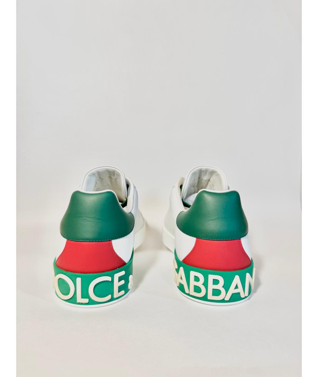 DOLCE&GABBANA Белые кожаные низкие кроссовки / кеды, фото 4