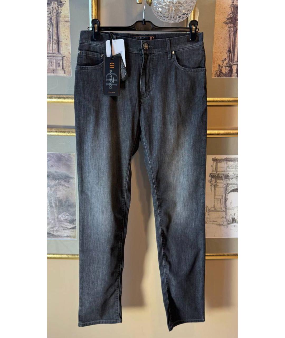 CORNELIANI Серые хлопковые прямые джинсы, фото 1