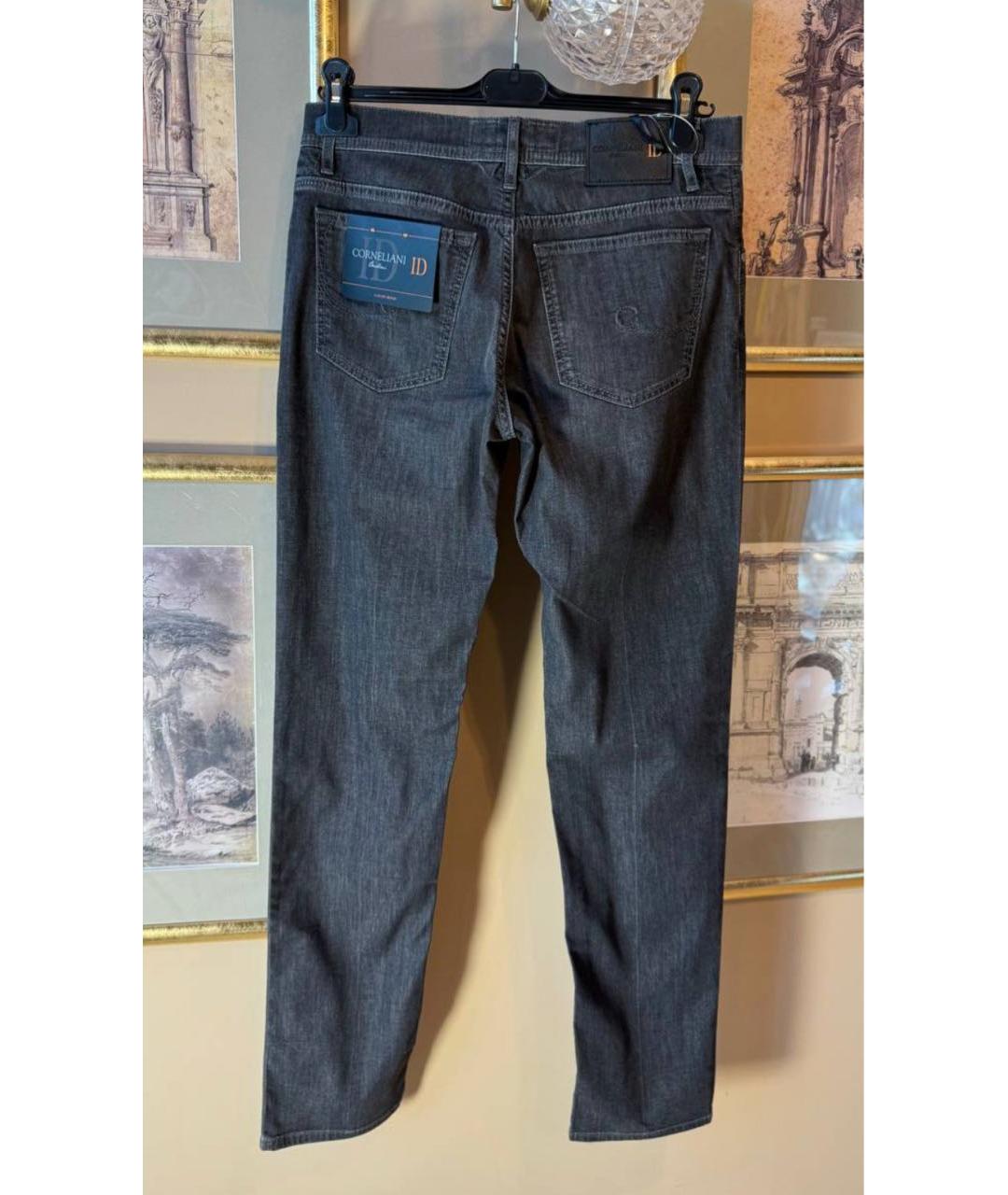 CORNELIANI Серые хлопковые прямые джинсы, фото 2
