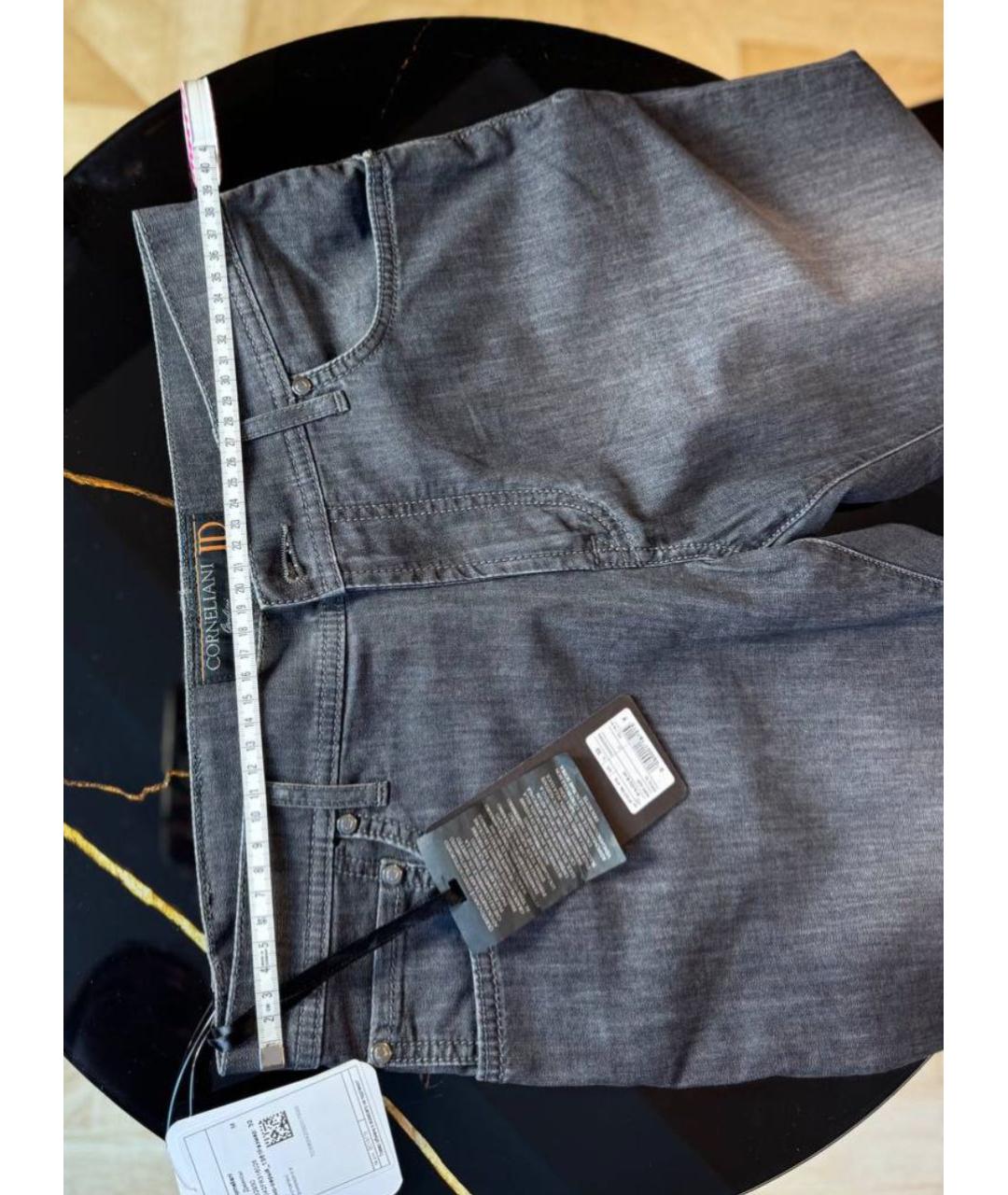 CORNELIANI Серые хлопковые прямые джинсы, фото 6