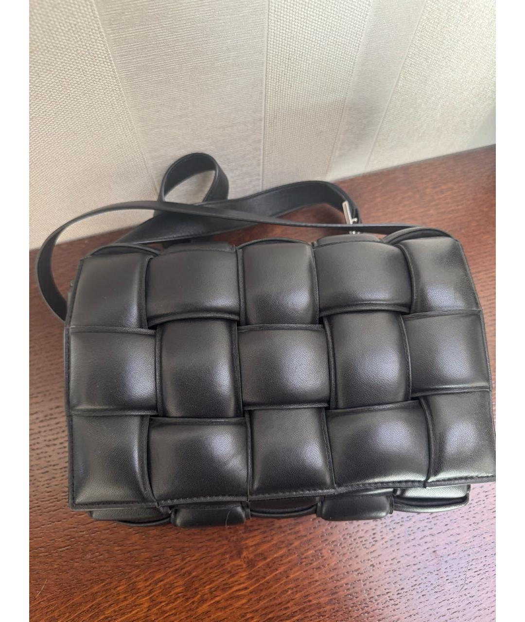 BOTTEGA VENETA Черная кожаная сумка через плечо, фото 8