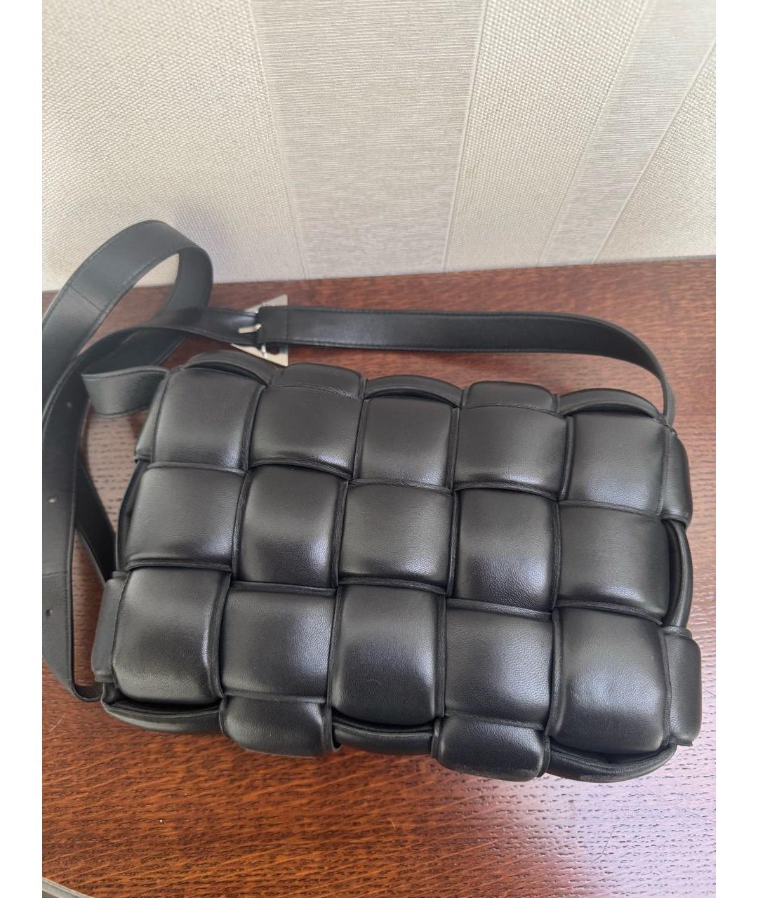 BOTTEGA VENETA Черная кожаная сумка через плечо, фото 7