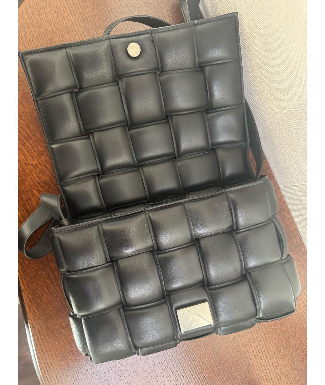 BOTTEGA VENETA Черная кожаная сумка через плечо, фото 6