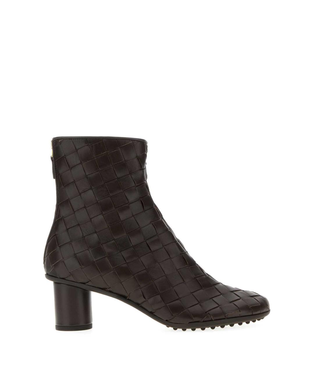 BOTTEGA VENETA Коричневые кожаные ботильоны, фото 1