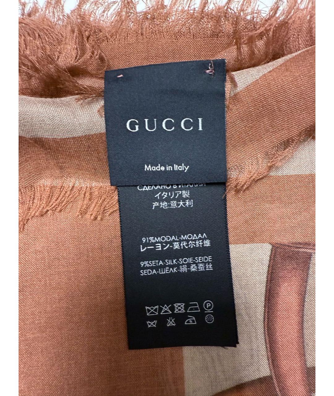 GUCCI Коричневый платок, фото 6