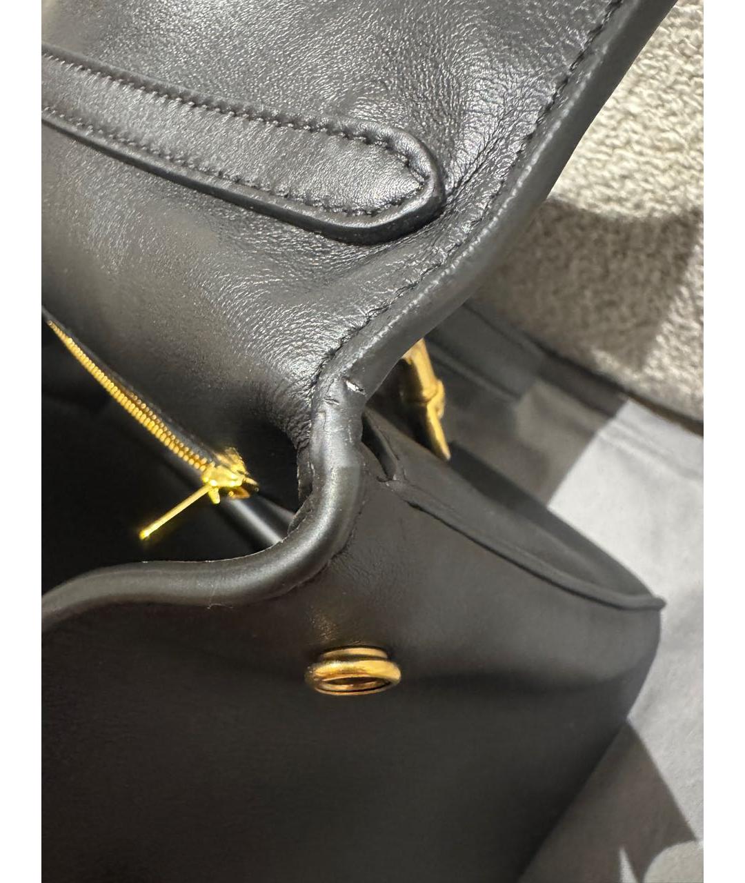 BALENCIAGA Черная кожаная сумка тоут, фото 5