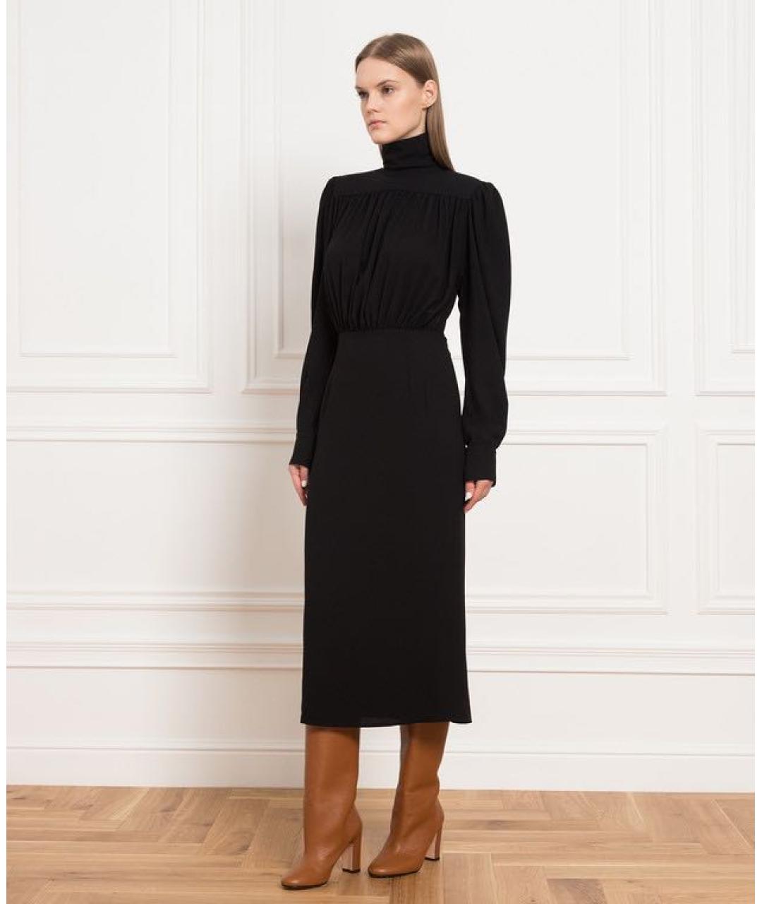 SPORTMAX Черное ацетатное вечернее платье, фото 7