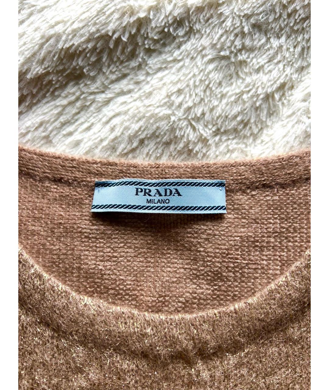 PRADA Золотой шерстяной джемпер / свитер, фото 4