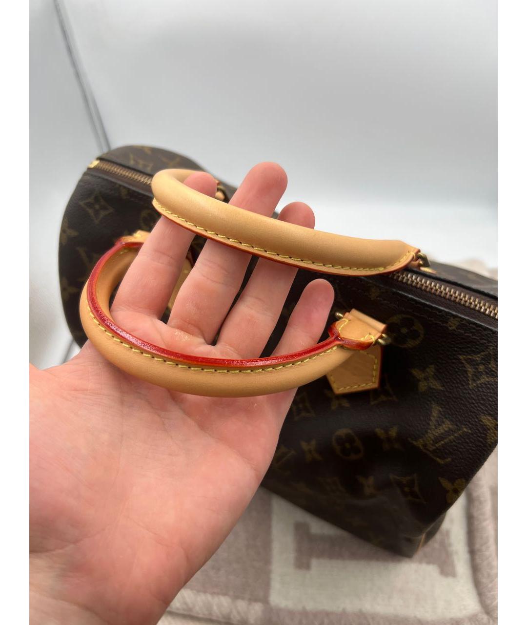 LOUIS VUITTON Коричневая кожаная дорожная/спортивная сумка, фото 3
