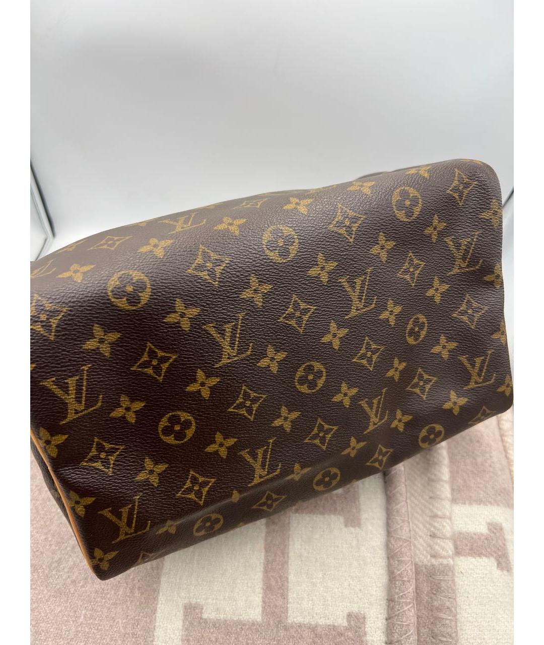 LOUIS VUITTON Коричневая кожаная дорожная/спортивная сумка, фото 5