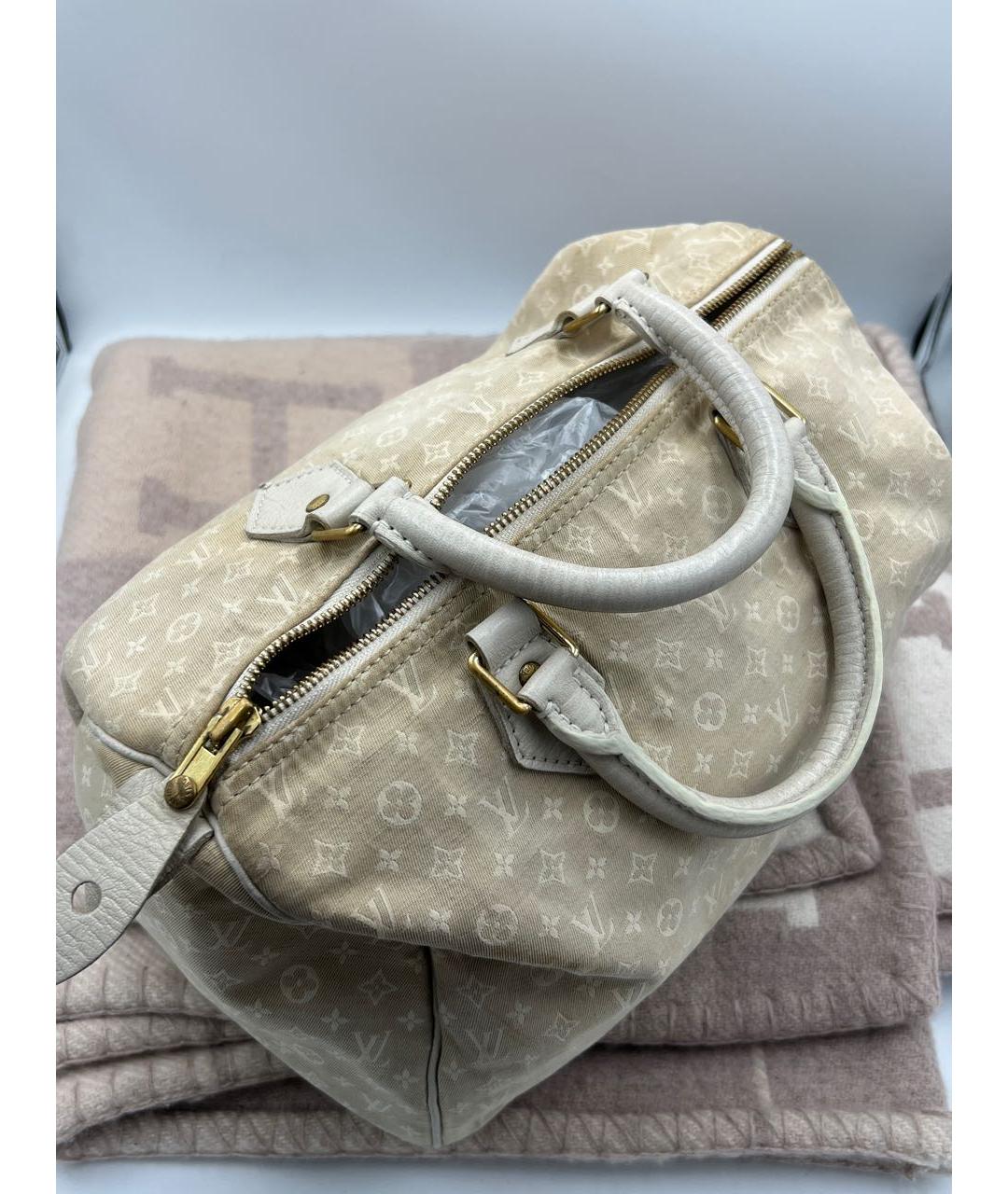 LOUIS VUITTON Бежевая тканевая дорожная/спортивная сумка, фото 7
