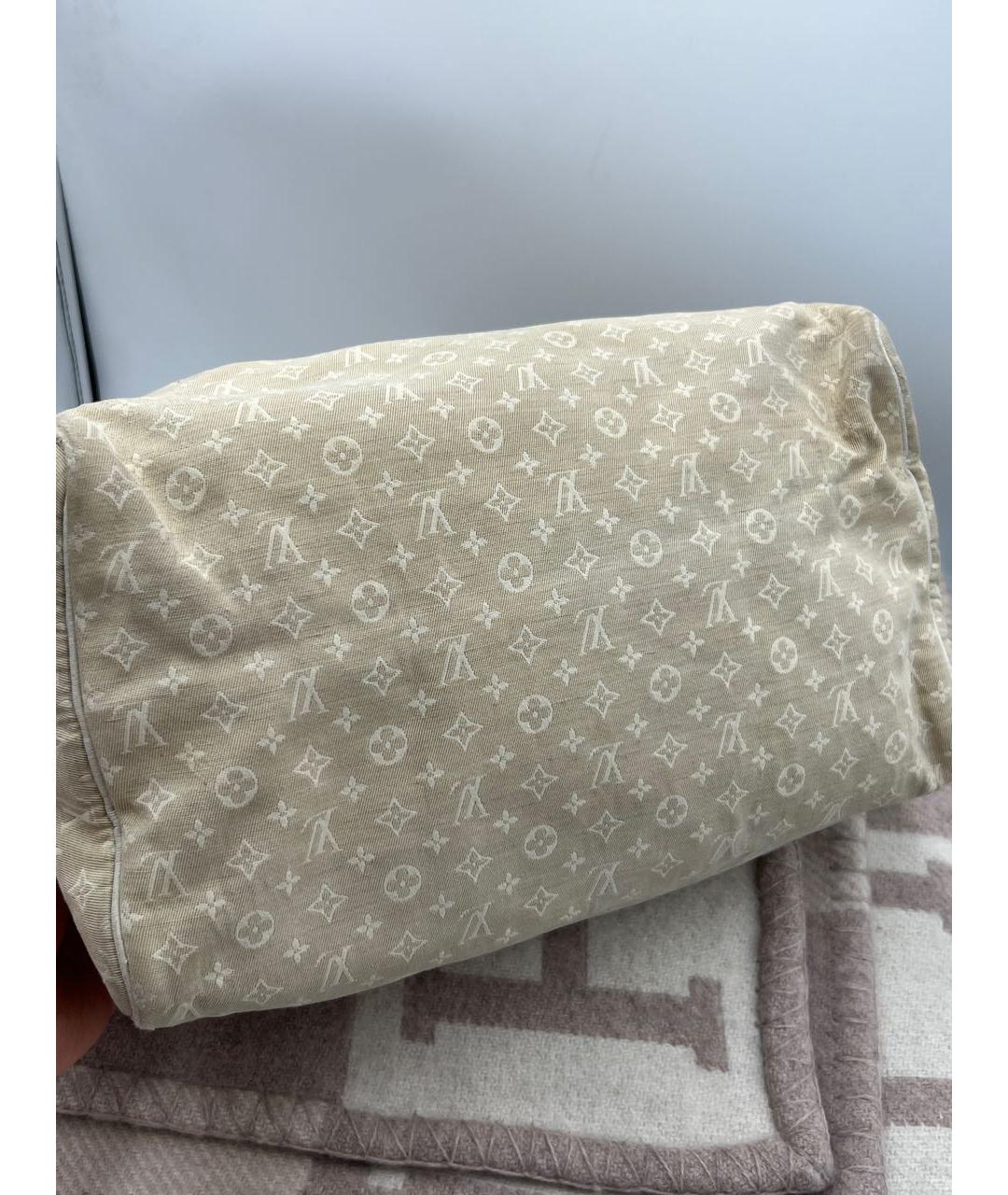 LOUIS VUITTON Бежевая тканевая дорожная/спортивная сумка, фото 5