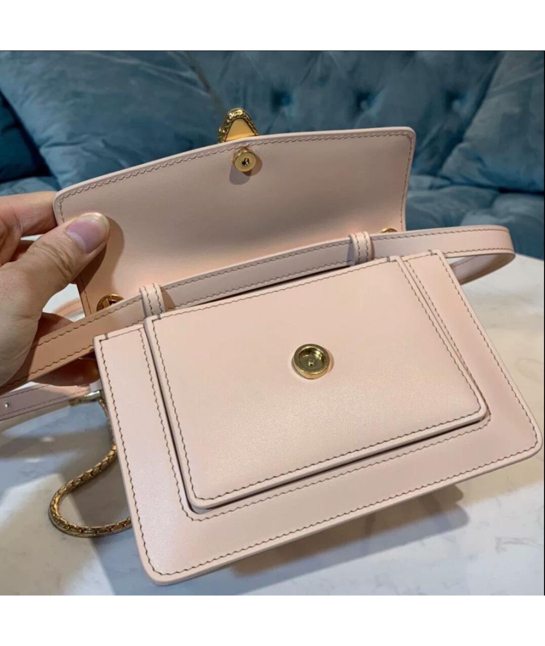 BVLGARI Розовая кожаная сумка через плечо, фото 6
