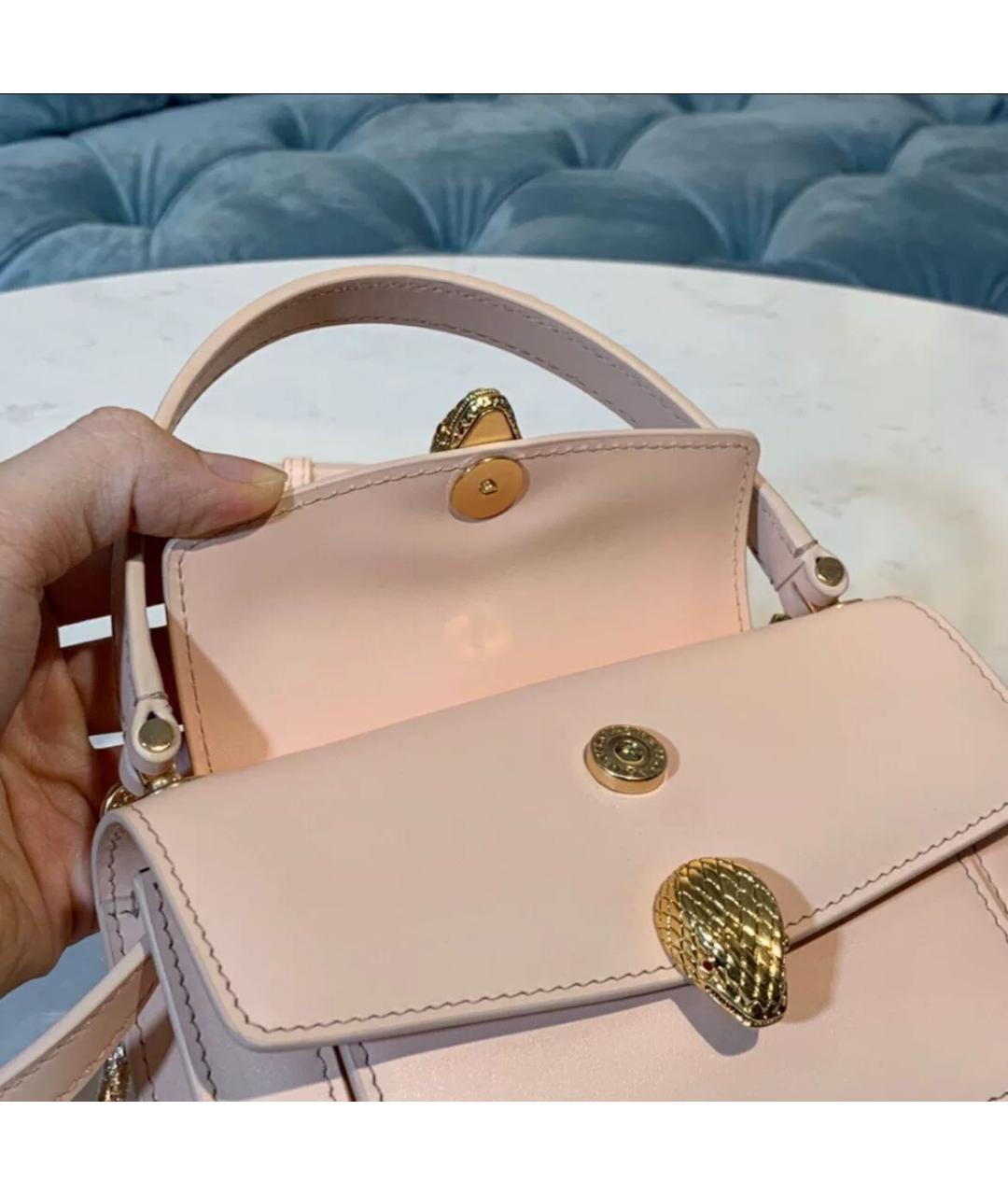 BVLGARI Розовая кожаная сумка через плечо, фото 4
