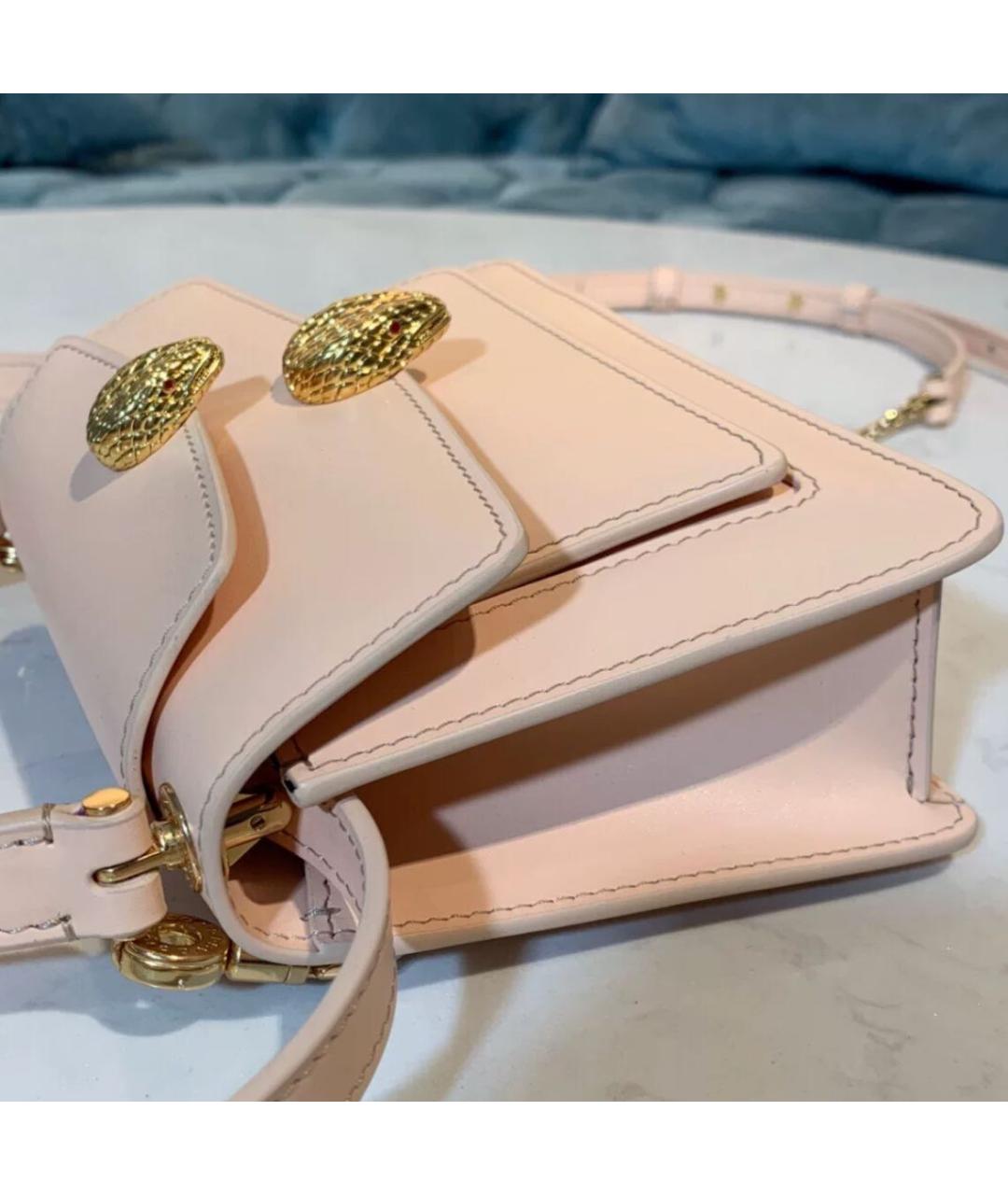 BVLGARI Розовая кожаная сумка через плечо, фото 5