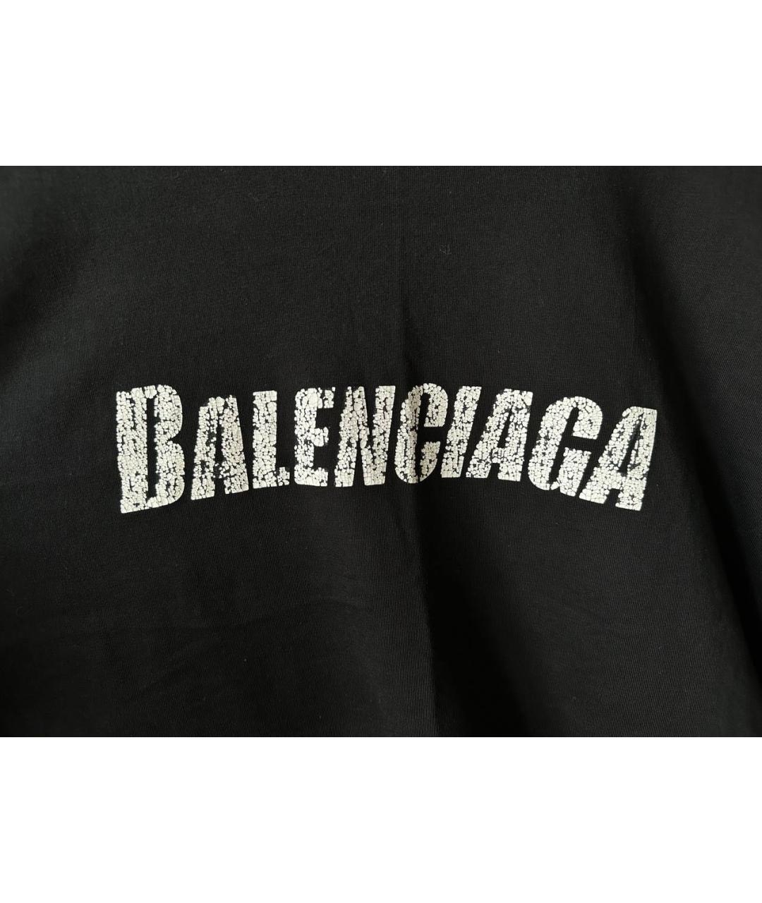BALENCIAGA Черная хлопковая футболка, фото 3