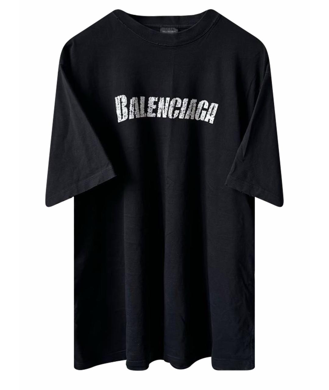 BALENCIAGA Черная хлопковая футболка, фото 1