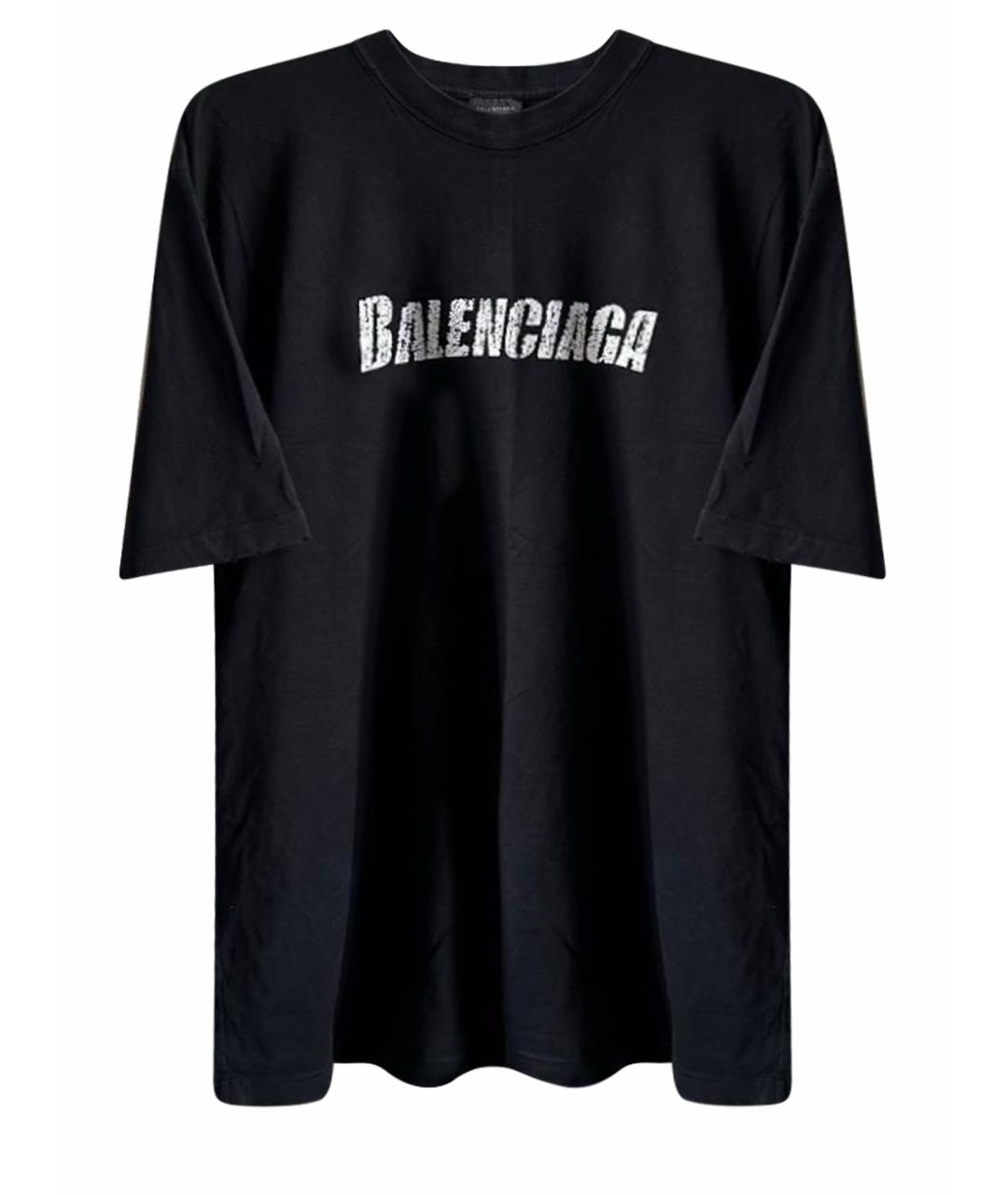 BALENCIAGA Черная хлопковая футболка, фото 1