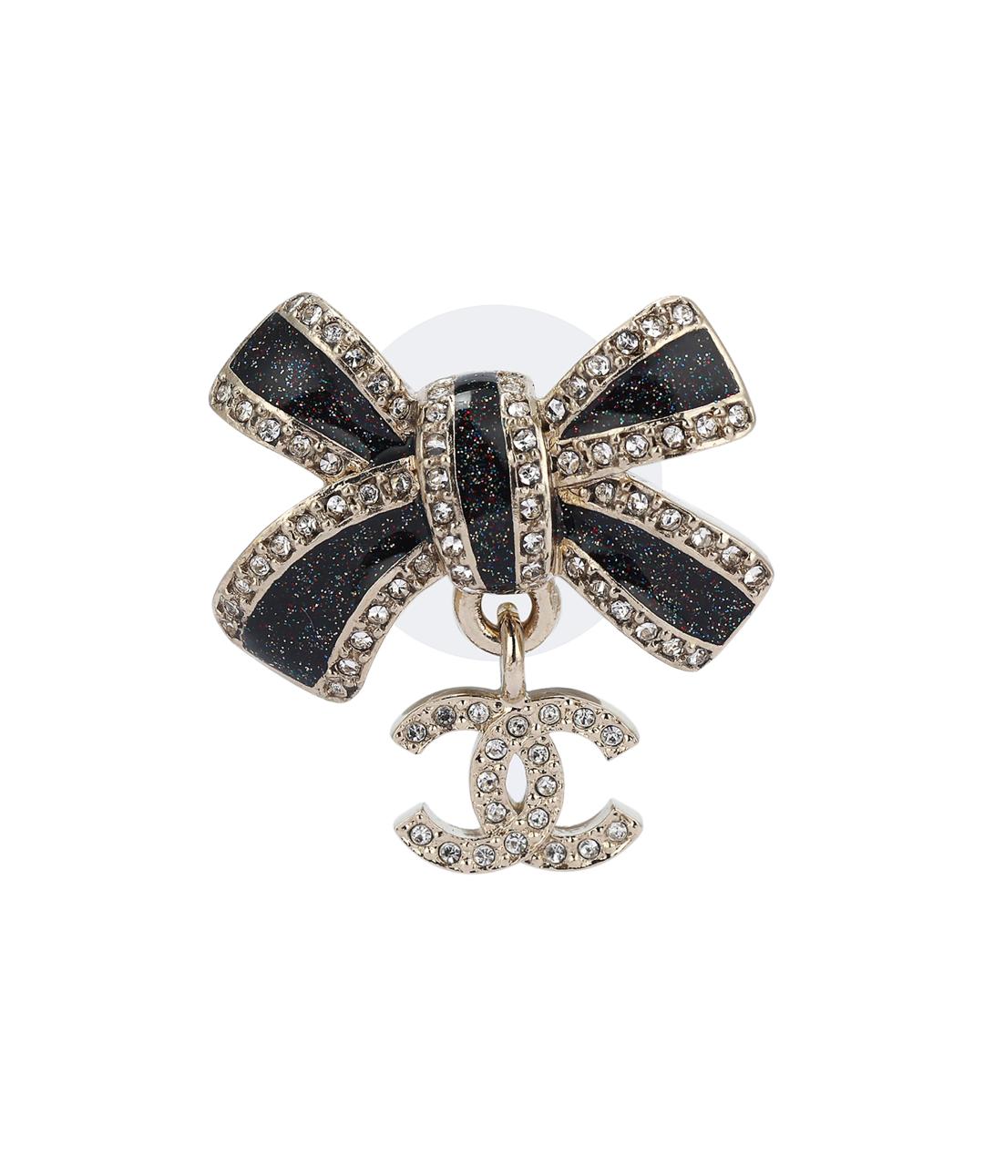 CHANEL Черные металлические серьги, фото 2