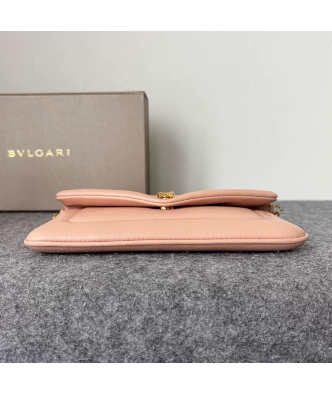 BVLGARI Коралловая кожаная сумка через плечо, фото 5