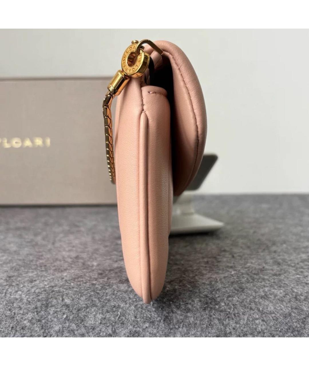 BVLGARI Коралловая кожаная сумка через плечо, фото 3